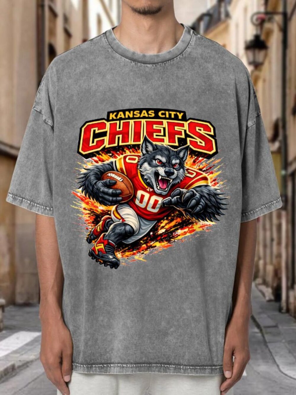 Kansas City Chiefs Mascot Football Streetwear T-shirt GOI8KSXYEH02
